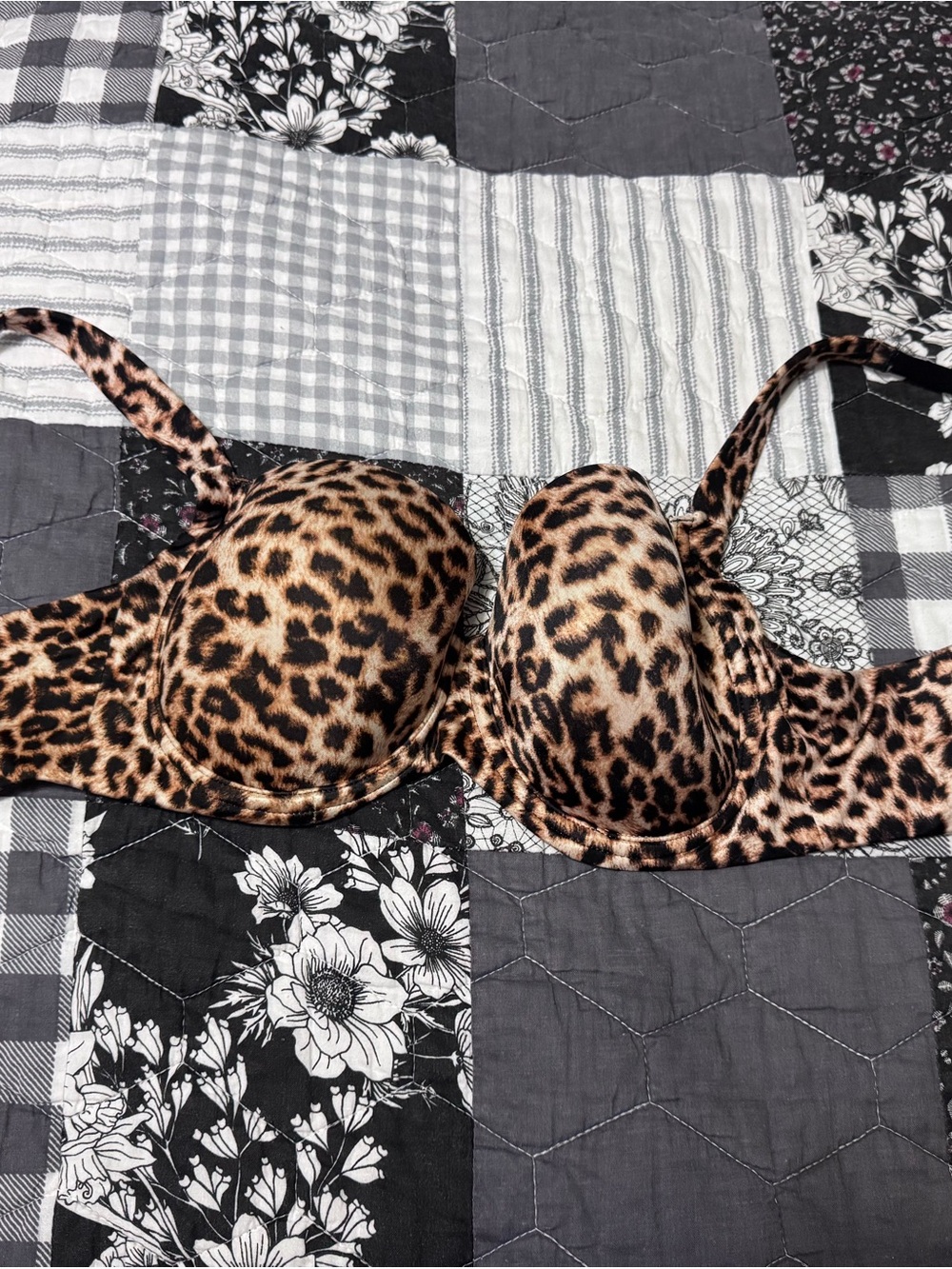 Soma Leopard Print Underwire Bra in Tan and Brown
